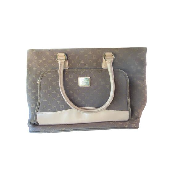 Liz Claiborne Handbags - Liz Claiborne Multi Pocket Tote Bag 19” X 13” Brown And Tan VGC Vintage